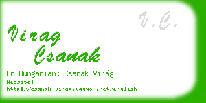 virag csanak business card